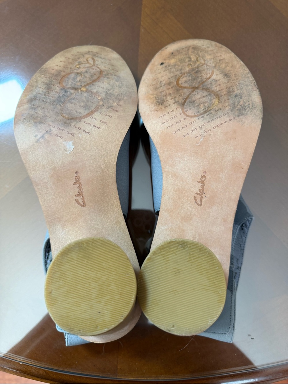 Clarks Gray Open-Toe Slingback Mules - Picture 5 of 7